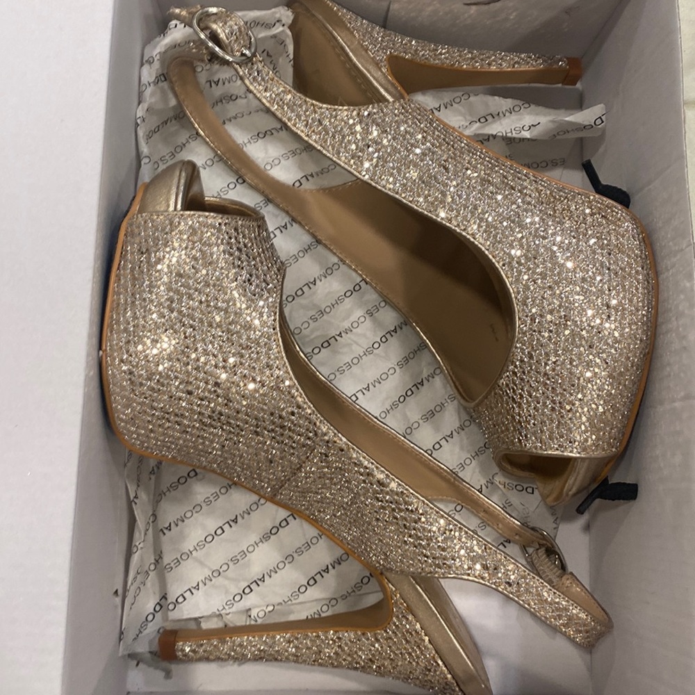 ALDO gold heels